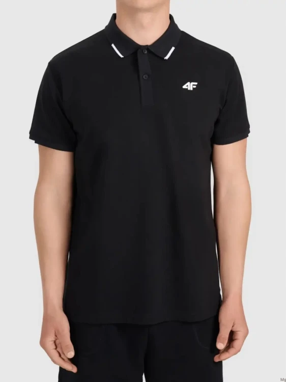 KOSZULKA MĘSKA POLO 4F SPORTOWA BAWEŁNIANA XL CZARNA TPTSM0772