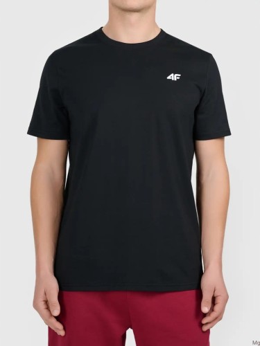 Koszulka męska 4F bawełniana T-shirt czarna 4FWMM00TTSHM3341 L
