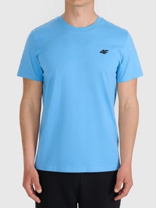 Koszulka t-shirt bawełniany męski 4F błękitny - promocje