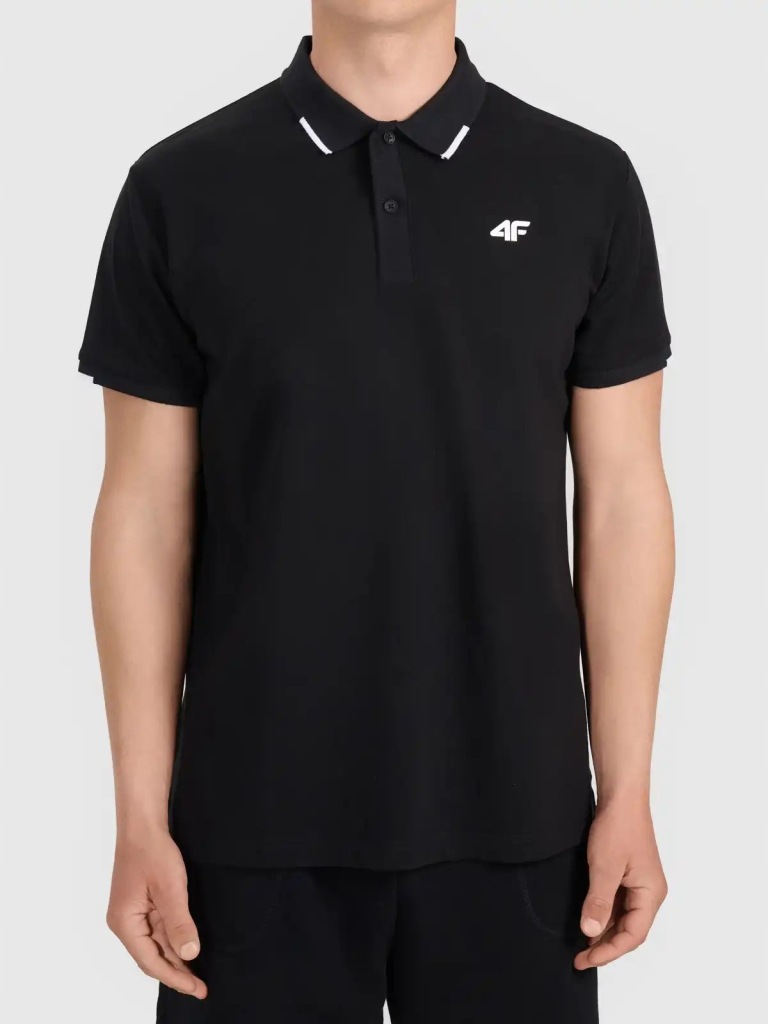 KOSZULKA MĘSKA POLO 4F SPORTOWA BAWEŁNIANA XL CZARNA TPTSM0772