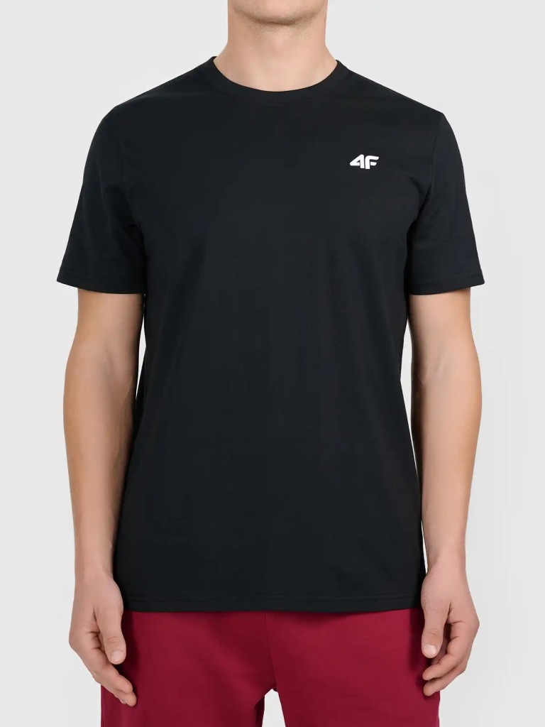 Koszulka męska 4F bawełniana T-shirt czarna 4FWMM00TTSHM3341 L